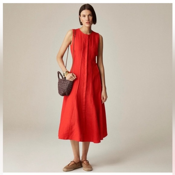 j crew red linen dress Sleeveless Linen Dresses